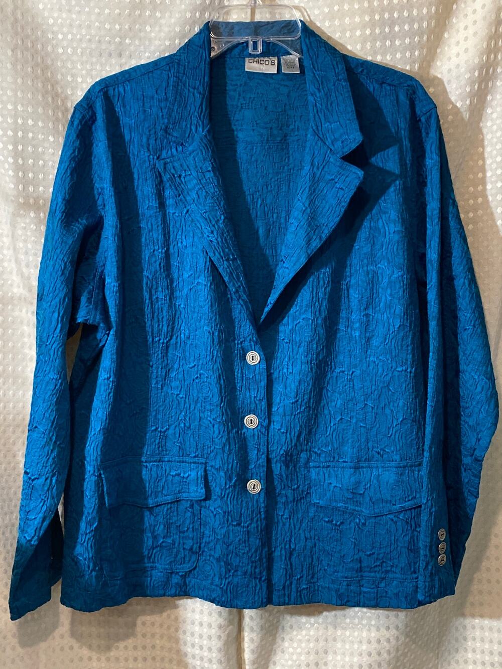 Chico's Teal Jacquard Blazer Size 3 (US Women's XL / 16)